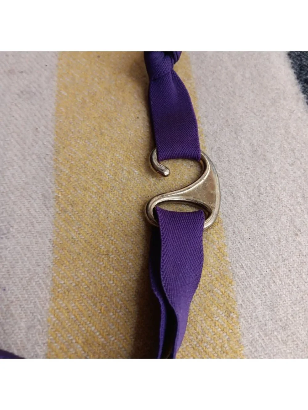 True Vintage 90's Glam Hip Belt Woven Boho Fashion Buckle Purple Braided Straps